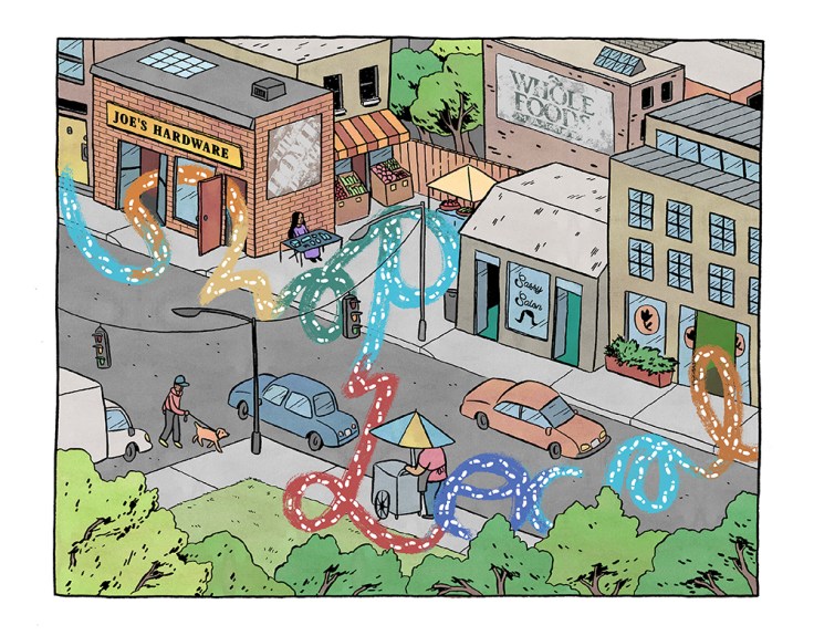 Image by Lucy Knisley - part of the DrawTheLine project at www.drawthelinecomics.com