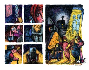 Image by Beata Sosnowska - part of the DrawTheLine project at www.drawthelinecomics.com