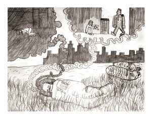 Image by Aki Alaraatikka - part of the DrawTheLine project at www.drawthelinecomics.com