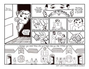 Image by Amy Lam - part of the DrawTheLine project at www.drawthelinecomics.com